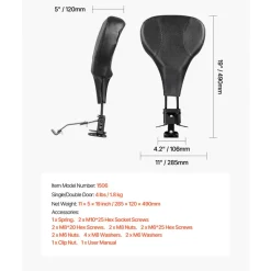 Adjustable Motorcycle Backrest Sissy Bar, Fit Harley Touring Models 2009-2024 with One-piece Slotted Seat, Street Glide, Road Glide, and Road King, Detachable Rider Backrest for Motorcycles, Black