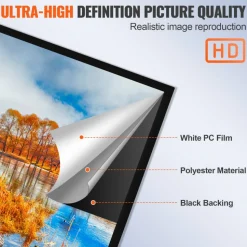 Big 130" Diagonal 16:9 HD Projector Screen Home Theater Outdoor Use
