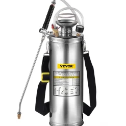 3 Gallon Stainless Steel Sprayer, 20" Wand & 3FT Reinforced Hose, Hand Pump Sprayer with Pressure Gauge, Safety Valve & Adjustable Nozzle, Garden Weed Sprayer for Lawn, Gardening & Sanitizing