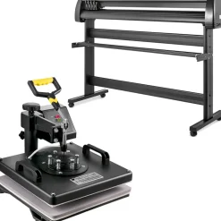5 in1 Heat Press 15"x15" Vinyl Cutter Plotter 53" USB Port Sticker Print DIY