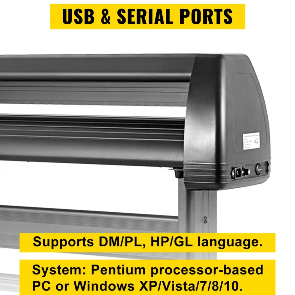 5 in1 Heat Press 15"x15" Vinyl Cutter Plotter 53" USB Port Sticker Print DIY