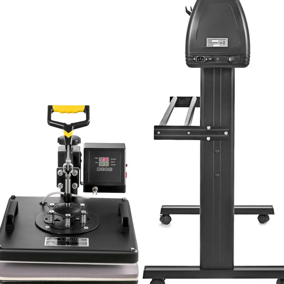 5 in1 Heat Press 15"x15" Vinyl Cutter Plotter 53" USB Port Sticker Print DIY