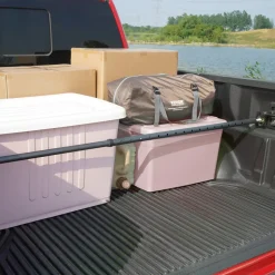 KFFKFF Cargo Stabilizer, Adjustable Truck Bed Bar from 40" to 73", Robust Steel Load Bar with 220 lbs Limit, Cargo Stop Bar for Pickup Truck Bed, SUV