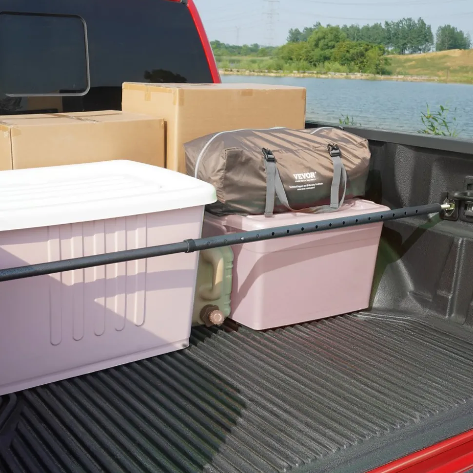 KFFKFF Cargo Stabilizer, Adjustable Truck Bed Bar from 40" to 73", Robust Steel Load Bar with 220 lbs Limit, Cargo Stop Bar for Pickup Truck Bed, SUV