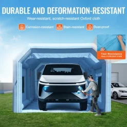 KFFKFF Portable Inflatable Painting Enclosure, Dimensions 32.8 x 21 x 14.8 ft, Equipped with 1100W+750W Robust Air Movers and Air Purification Setup, Suitable for Oversized Trucks, Vans, and Heavy Equipment