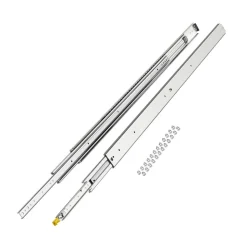 KFFKFF Set of Two Drawer Rails, Sizes Varying from 16 to 60 inches, 500 lbs Weight Tolerance, Lockable Ball Bearing Side Mounted Drawer Slide Rail