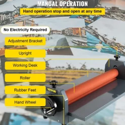 39" 1000MM Manual Cold Roll Laminator Vinyl Photo Film Mounting Laminating Machine