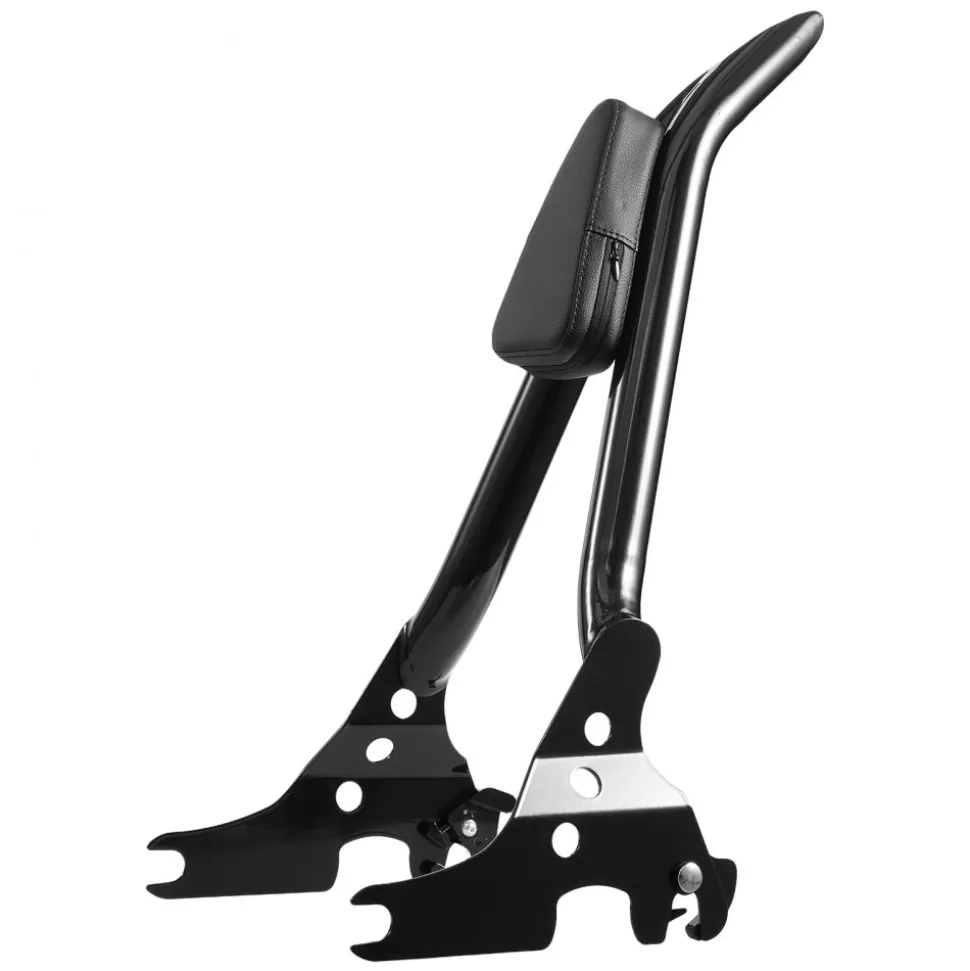 Motorcycle Backrest Sissy Bar, Compatible with Harley-Davidson Touring Models, 27-Inch Height Quick Release Detachable Passenger Backrest, Durable Metal Frame with Leather Rear Pad, Black
