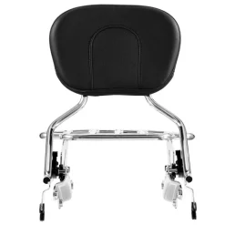 Motorcycle Backrest Sissy Bar with Luggage Rack, Compatible with Honda Rebel CMX 1100 2021-2022, 18-Inch Height, Removable Passenger Backrest, Durable Metal Frame with Leather Pad, Black