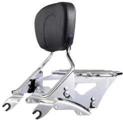 Motorcycle Backrest Sissy Bar with Luggage Rack, Compatible with Honda Rebel CMX 1100 2021-2022, 18-Inch Height, Removable Passenger Backrest, Durable Metal Frame with Leather Pad, Black