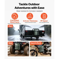 Newly Upgraded Oil-Tight!VEVOR Metal Fuel Container, 5.3 Gallon, Fuel Jerry Can with Spout and Comfort Handle, 6 L/min Max Flow Rate, Leakproof & Corrosion-resistant Metal Gas Tank Most Cars Motorcycle ATV UTV, Green, 2 Packs
