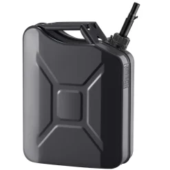 Newly Upgraded Oil-Tight!VEVOR Metal Fuel Container, 5.3 Gallon, Fuel Jerry Can with Spout and Comfort Handle, 6 L/min Max Flow Rate, Leakproof & Corrosion-resistant Metal Gas Tank Most Cars Motorcycle ATV UTV, Black