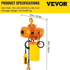 1 PHASE Industrial Electric Chain Hoist 1 Ton G80 Chain