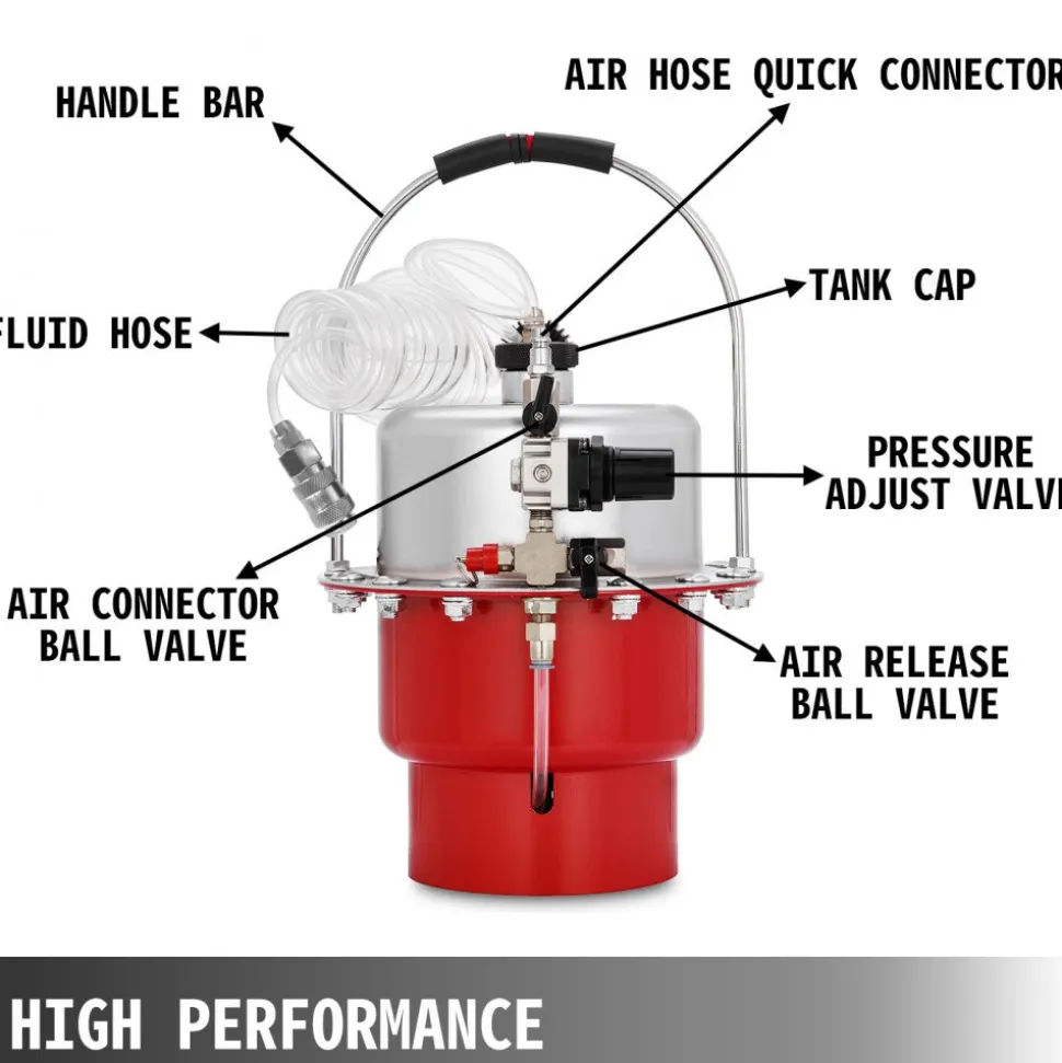 Pneumatic Air Pressure Bleeder Tool Kit Brake Bleeding Garage Workshop Mechanics
