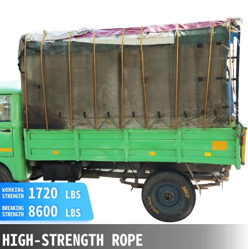 Polyester Rope 9/16" x 200', Load and Pulling Rope, 8600lbs Breaking Strength(Not suitable for rocking climbing, mountain climbing, hanging people, etc.)