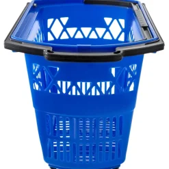 Shopping Basket with Handle on Castors- Blue Pack of 6