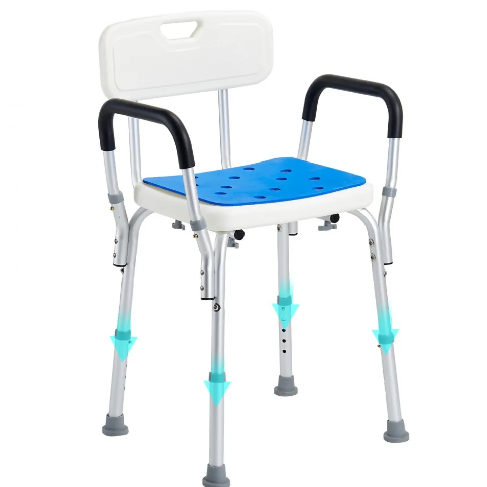 Shower Chair, 400 lbs Capacity, Shower Seat with Back, Adjustable Height Shower Stool, Shower Chair for Inside Shower Bathtub, Non-slip Bathroom Bench Bath Chair for Elderly Disabled Handicap