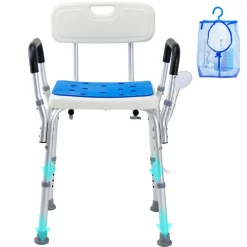 Shower Chair, 400 lbs Capacity, Shower Seat with Back, Adjustable Height Shower Stool, Shower Chair for Inside Shower Bathtub, Non-slip Bathroom Bench Bath Chair for Elderly Disabled Handicap