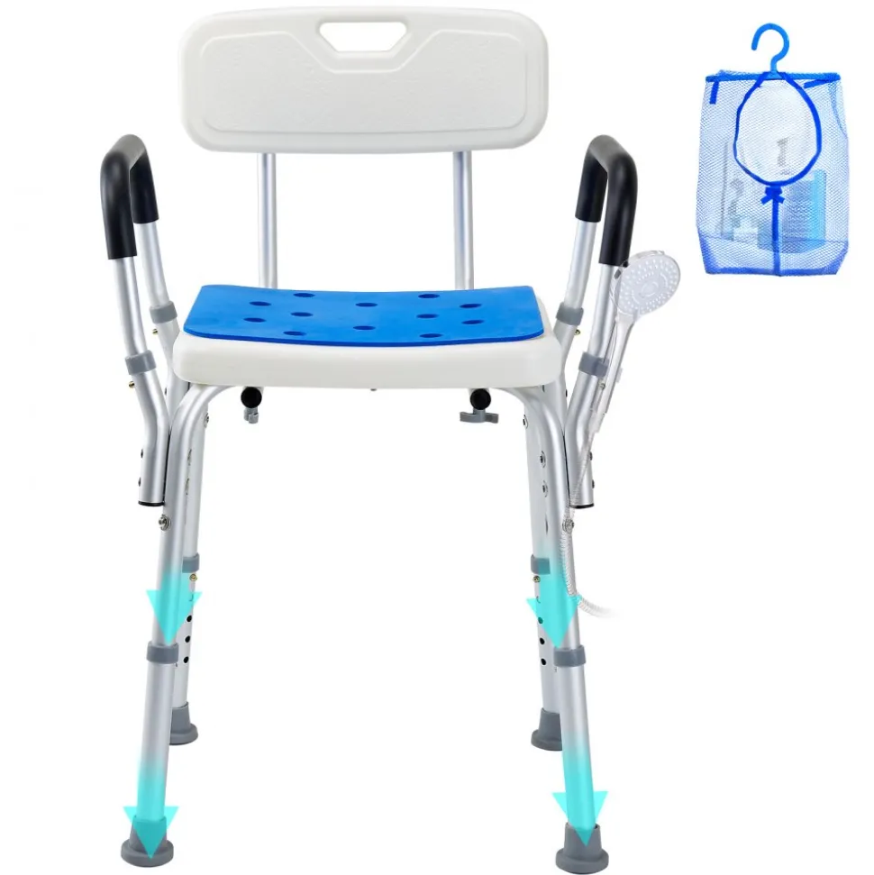 Shower Chair, 400 lbs Capacity, Shower Seat with Back, Adjustable Height Shower Stool, Shower Chair for Inside Shower Bathtub, Non-slip Bathroom Bench Bath Chair for Elderly Disabled Handicap