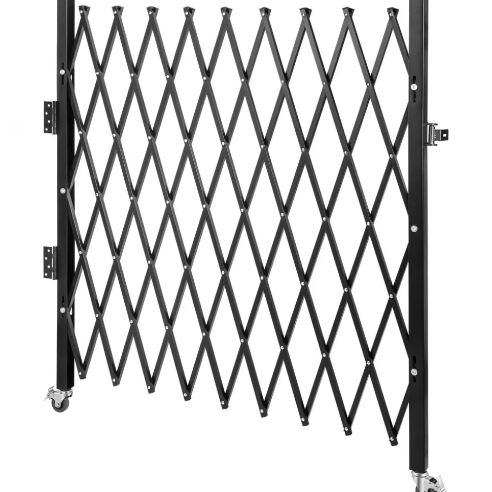 Single Folding Security Gate, 74"W x 51.57"H Folding Door Gate, Steel Accordion Security Gate, Flexible Expanding Security Gate, 360° Rolling Barricade Gate, Scissor Gate or Door with Padlock