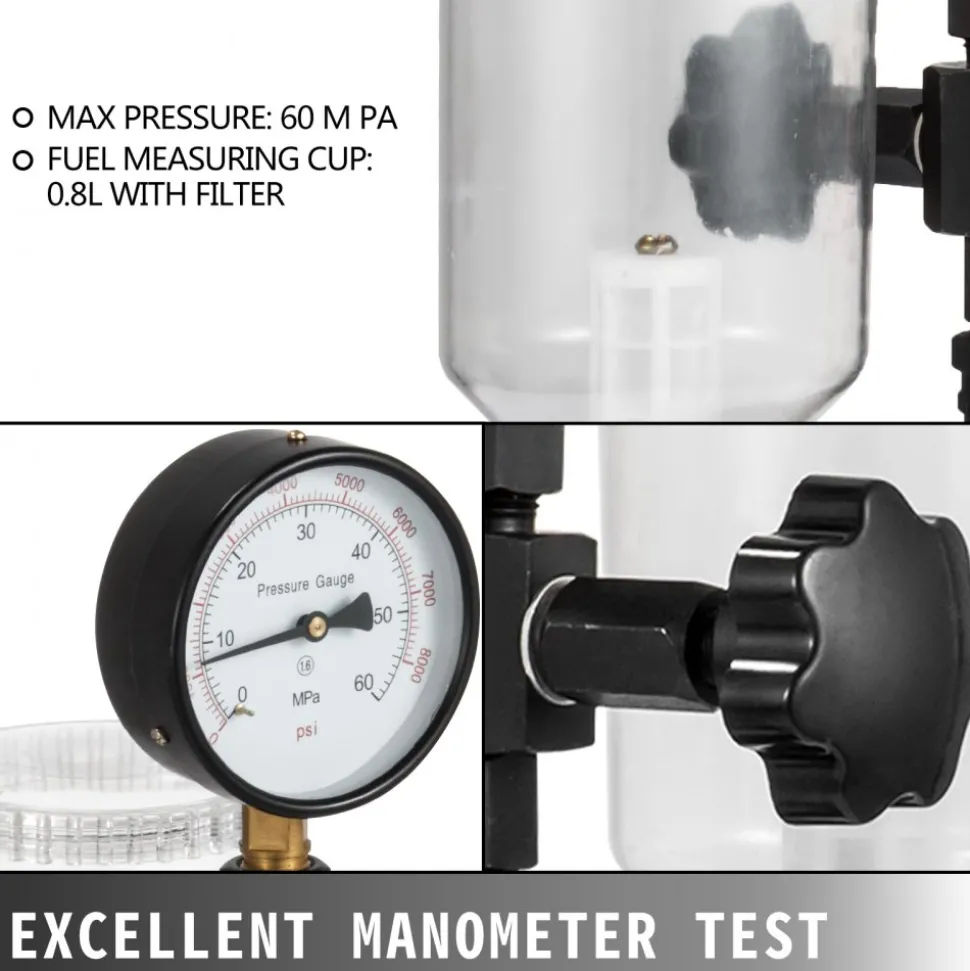 SKYSHALO Diesel Injector Tester with Dual Scale Gauge, 400Bar/6000PSI, for Accurate Pressure Adjustment & Nozzle Examination