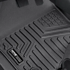 SKYSHALO Truck Floor Liners, Fits Dodge Ram 1500/2500/3500 & 1500 Classic 2013-2018/2019-2022(Crew Cab Only), Include 3 Front & Second Row Mats, Weather-Resistant TPE Custom Fit Mats for Pickup, Black