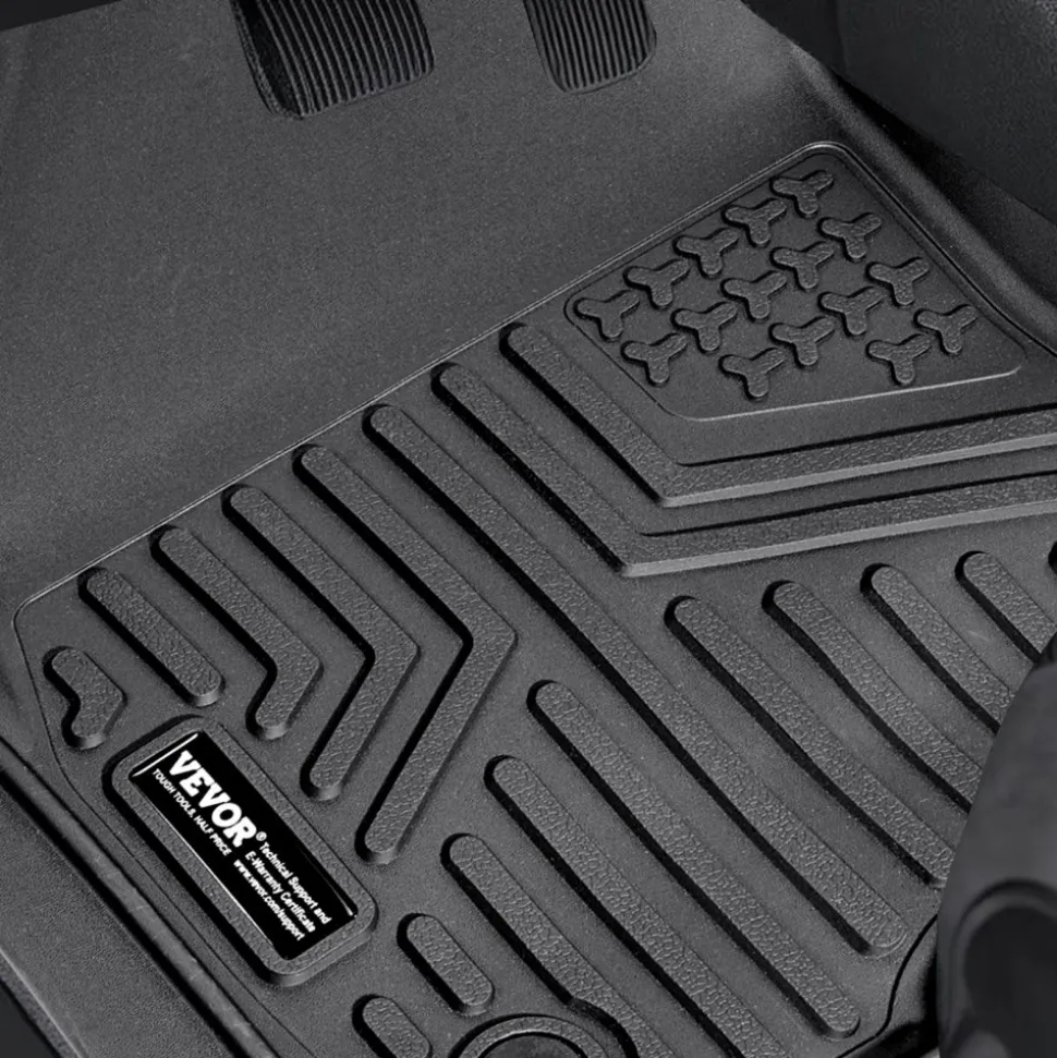 SKYSHALO Truck Floor Liners, Fits Dodge Ram 1500/2500/3500 & 1500 Classic 2013-2018/2019-2022(Crew Cab Only), Include 3 Front & Second Row Mats, Weather-Resistant TPE Custom Fit Mats for Pickup, Black
