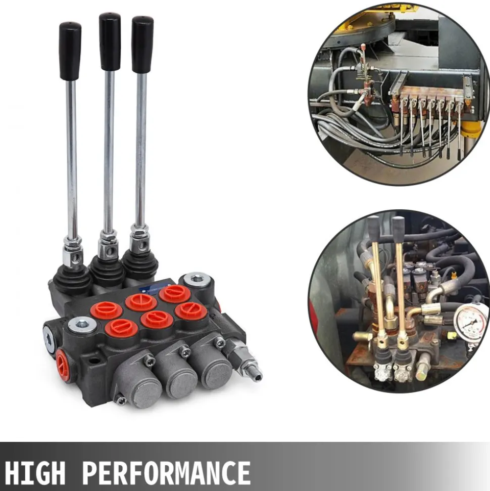 3 Spool Hydraulic Directional Control Valve Double Acting 11 GPM