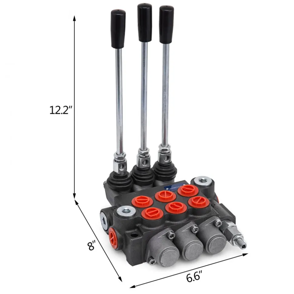 3 Spool Hydraulic Directional Control Valve Double Acting 11 GPM