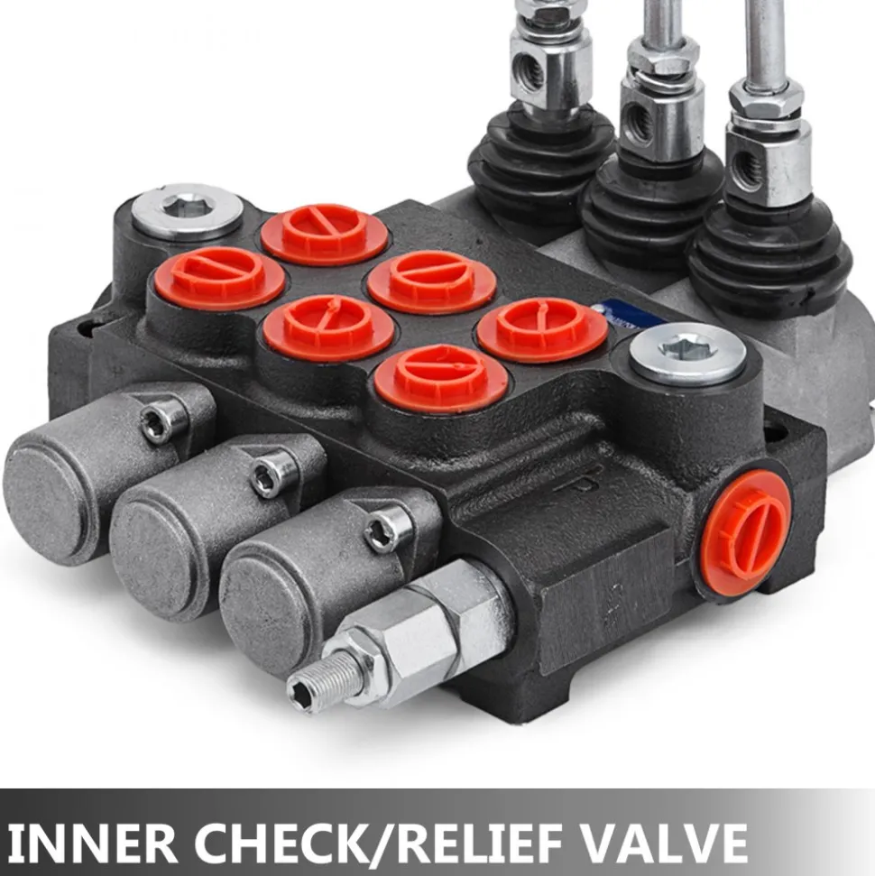 3 Spool Hydraulic Directional Control Valve Double Acting 11 GPM