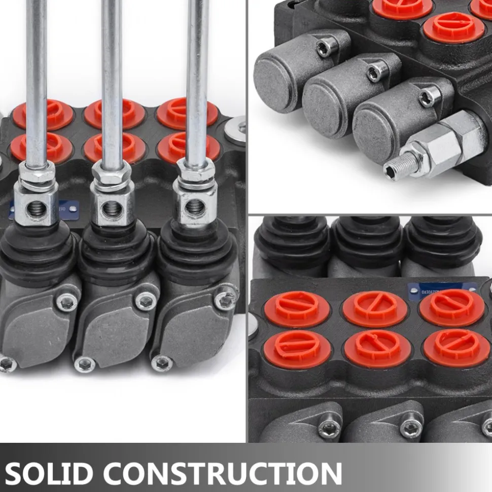 3 Spool Hydraulic Directional Control Valve Double Acting 11 GPM