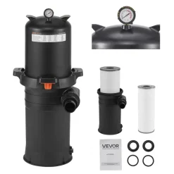 200 sq.ft² Cartridge Pool Filter Valve 9000 GPH Swimming Pool Filtration System