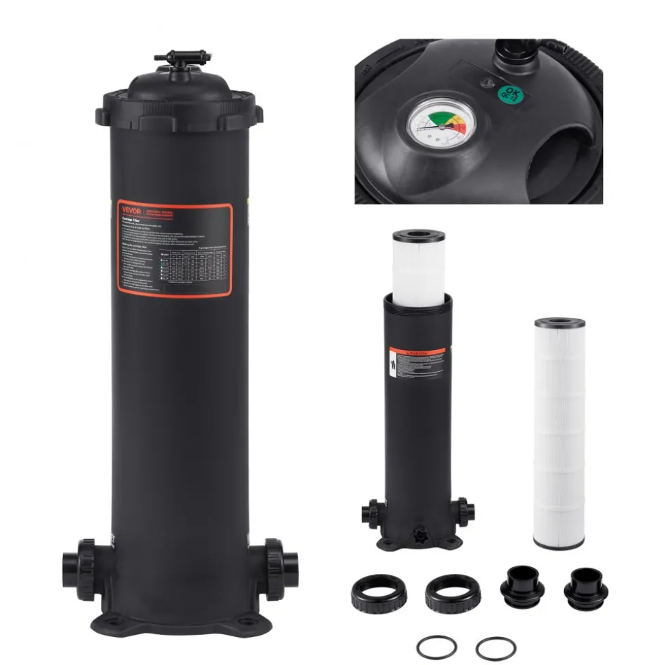 100 sq.ft² Cartridge Pool Filter Valve 6142 GPH Swimming Pool Filtration System