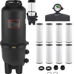 725 sq.ft² Cartridge Pool Filter Valve 21207GPH Swimming Pool Filtration System