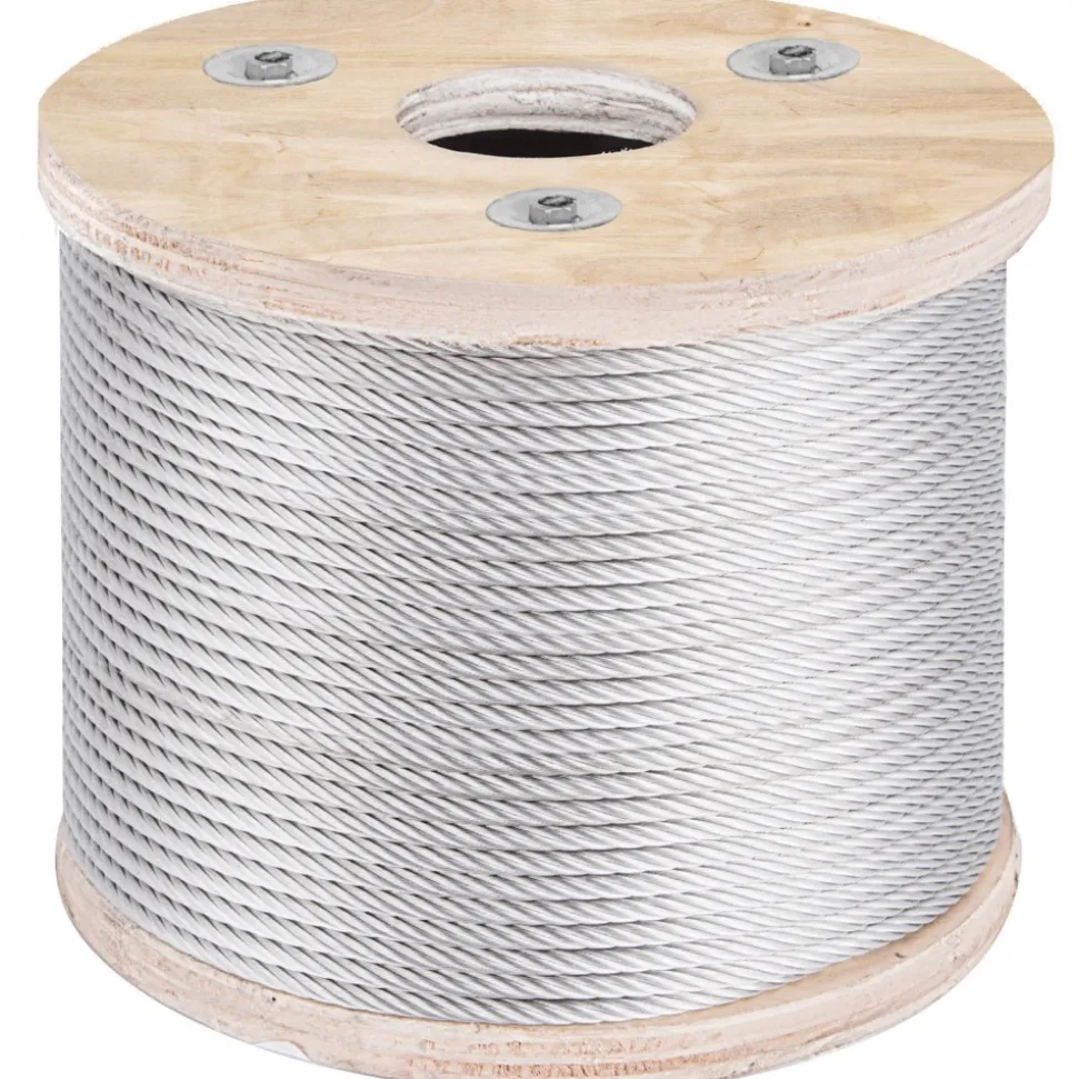 304 Stainless Steel Wire Rope Cable, 3/16", 7x19, 250 ft reel