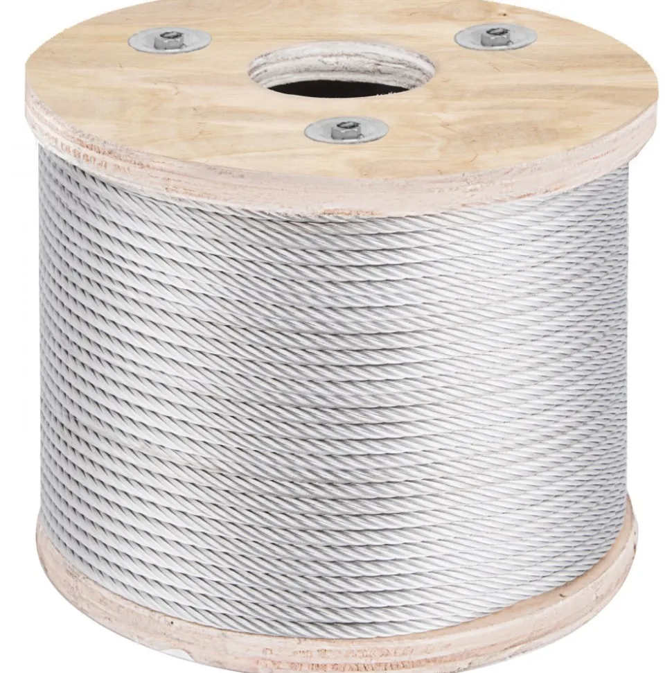 304 Stainless Steel Wire Rope Cable, 3/16", 7x19, 250 ft reel