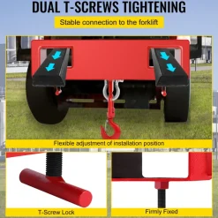 Titan Forklift Lifting Hoist Swivel Hook Mobile Crane 4400 lb. capacity lift