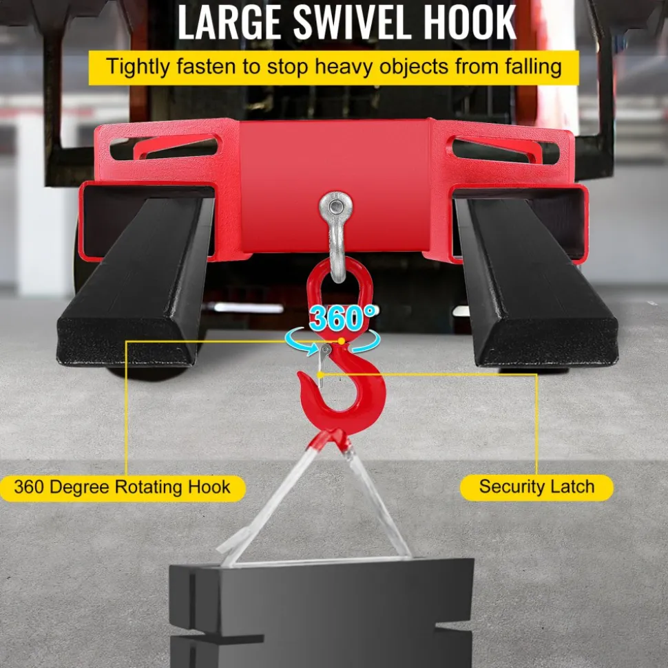 3 Tonne Large Forklift Lifting Hook Attachment 3000kg Telehandler Crane Jib Test Cert