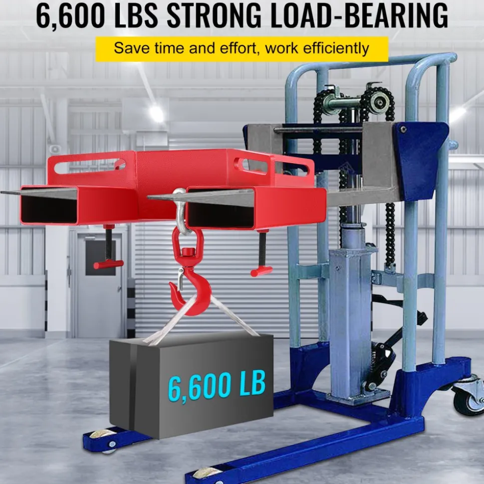 3 Tonne Large Forklift Lifting Hook Attachment 3000kg Telehandler Crane Jib Test Cert