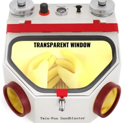 Twin Pen Sandblaster Double Pen Sand Blaster Machine for Dental Lab 2 Tanks Lamp