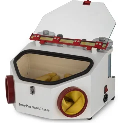 Twin Pen Sandblaster Double Pen Sand Blaster Machine for Dental Lab 2 Tanks Lamp