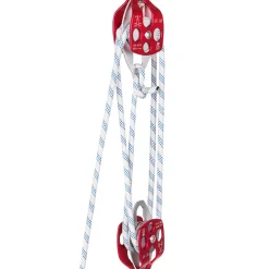 Twin Sheave Block and Tackle 7700LBS Pulley 150Ft, 1/2Inch Double Braid Rope
