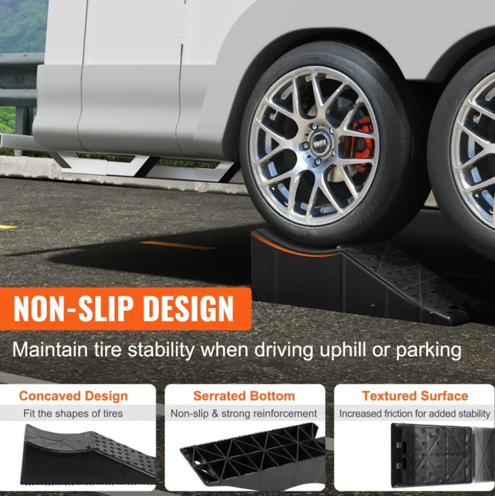 Vehicle Ramp, Single Unit Auto Service Ramp, 20000 lbs/9 ton Load Limit, 5.5" Elevation Auto Ramp, Robust Tire Ramp for Routine Car Care and Vehicle Upkeep