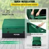 VEOVR Outdoor Storage Box, 150 Gallon Waterproof PE Tarpaulin Deck Box with Galvanized Frame, All-Weather Protection & Portable, for Camping, Garden, Poolside, and Yard, Brown & Blue