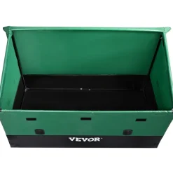 VEOVR Outdoor Storage Box, 150 Gallon Waterproof PE Tarpaulin Deck Box with Galvanized Frame, All-Weather Protection & Portable, for Camping, Garden, Poolside, and Yard, Brown & Blue
