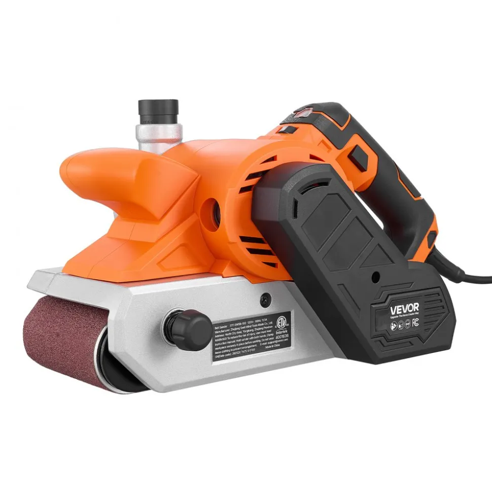VEVOR 11.5A Belt Sander 4" x 24" Woodworking Belt Sander 6 Variable Speeds, 900-1550 FPM Sanding Machine with 10PCS Sanding Belts, 2 Dust Bags & 2-in-1 Vacuum Adapter for Woodworking Projects