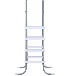 VEVOR Above Ground Pool Ladder, 4-Step Steel A-Frame Swimming Pool Stairs for 48 in High Wall, 300 lbs Capacity Entry/Exit Steps with Secure Non-Slip Sturdy Wide Step, Easy Setup, Gray & White