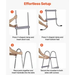 VEVOR Above Ground Pool Ladder, 2-Step Steel A-Frame Swimming Pool Stairs for 33 in High Wall, 300 lbs Capacity Entry/Exit Steps with Secure Non-Slip Sturdy Wide Step, Easy Setup Outdoor, Gray