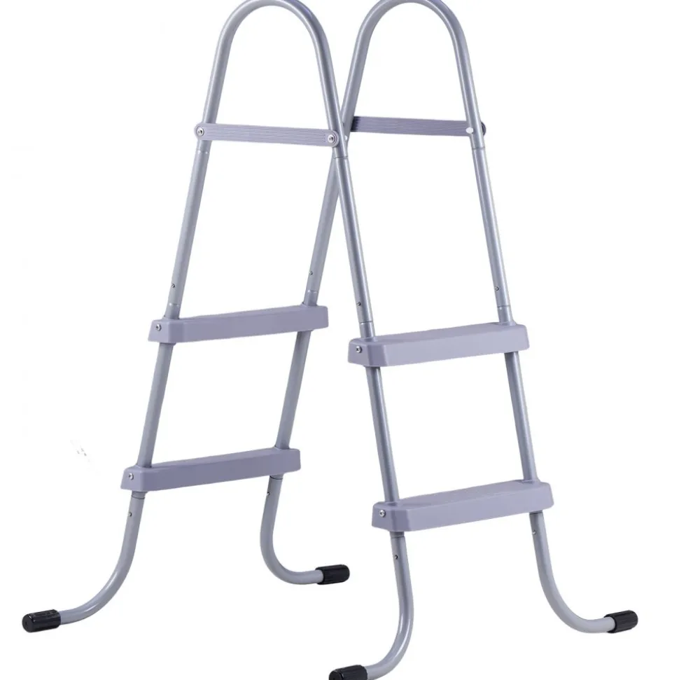 VEVOR Above Ground Pool Ladder, 2-Step Steel A-Frame Swimming Pool Stairs for 33 in High Wall, 300 lbs Capacity Entry/Exit Steps with Secure Non-Slip Sturdy Wide Step, Easy Setup Outdoor, Gray
