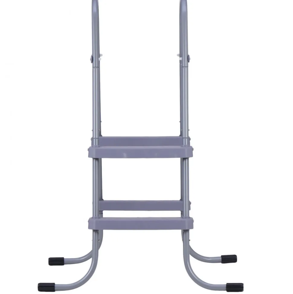 VEVOR Above Ground Pool Ladder, 2-Step Steel A-Frame Swimming Pool Stairs for 33 in High Wall, 300 lbs Capacity Entry/Exit Steps with Secure Non-Slip Sturdy Wide Step, Easy Setup Outdoor, Gray
